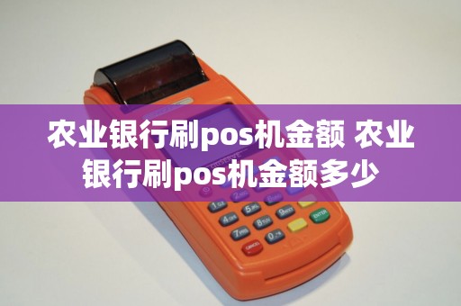 农业银行刷pos机金额 农业银行刷pos机金额多少