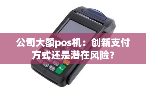 公司大额pos机：创新支付方式还是潜在风险？