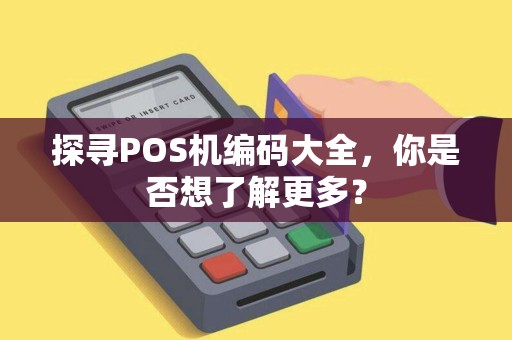 探寻POS机编码大全，你是否想了解更多？