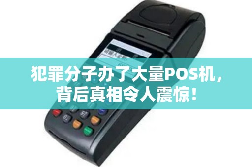 犯罪分子办了大量POS机，背后真相令人震惊！
