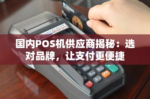 国内POS机供应商揭秘：选对品牌，让支付更便捷