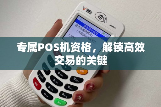 专属POS机资格，解锁高效交易的关键