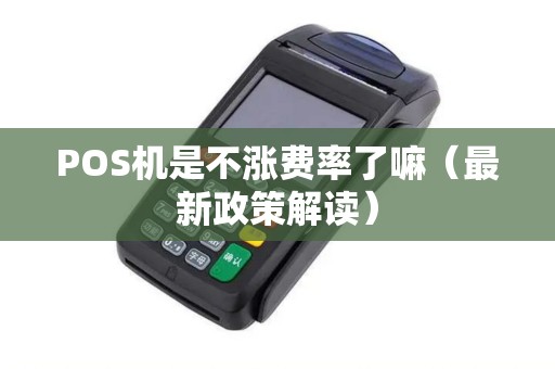 POS机是不涨费率了嘛（最新政策解读）