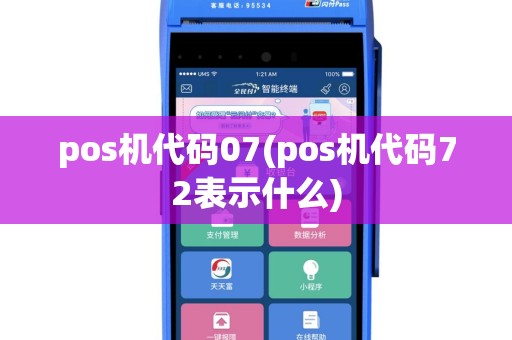pos机代码07(pos机代码72表示什么)
