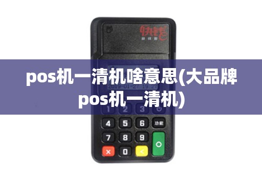 pos机一清机啥意思(大品牌pos机一清机)