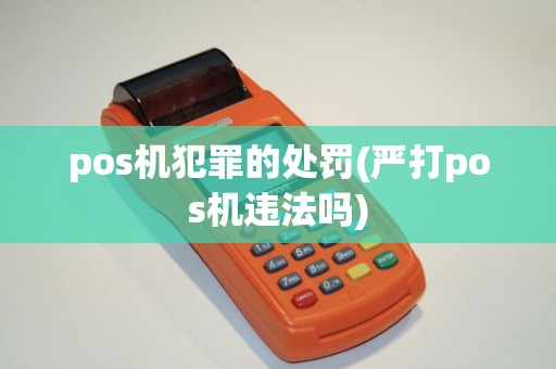 pos机犯罪的处罚(严打pos机违法吗)