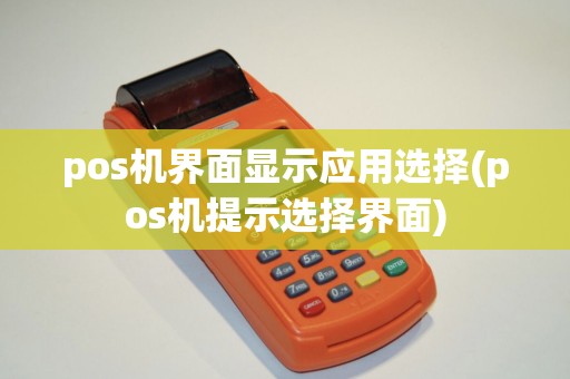 pos机界面显示应用选择(pos机提示选择界面)