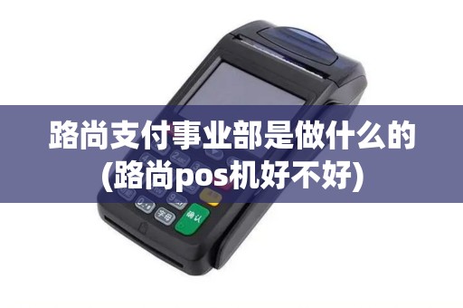 路尚支付事业部是做什么的(路尚pos机好不好)