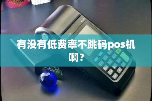 有没有低费率不跳码pos机啊？